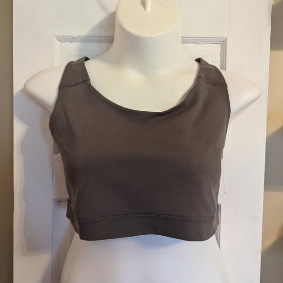 NwoT Dark Taupe Old Navy Active PowerPress Medium Support Go-Dry Sports Bra - 3X - Picture 1 of 3